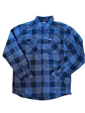 Dixxon Flannel Co Mens Sz L Gray Black Purple Plaid The Gift Flannel Shirt